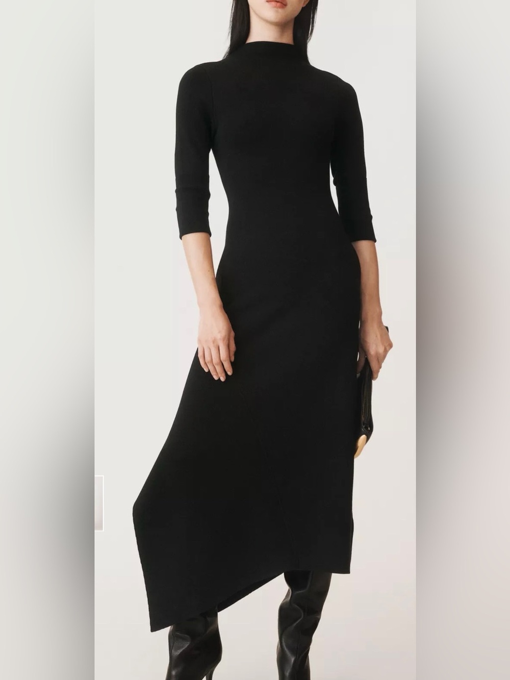 Zara Limited Edition 50th Anniversary Collection Wool Blend Asymmetric Dress
